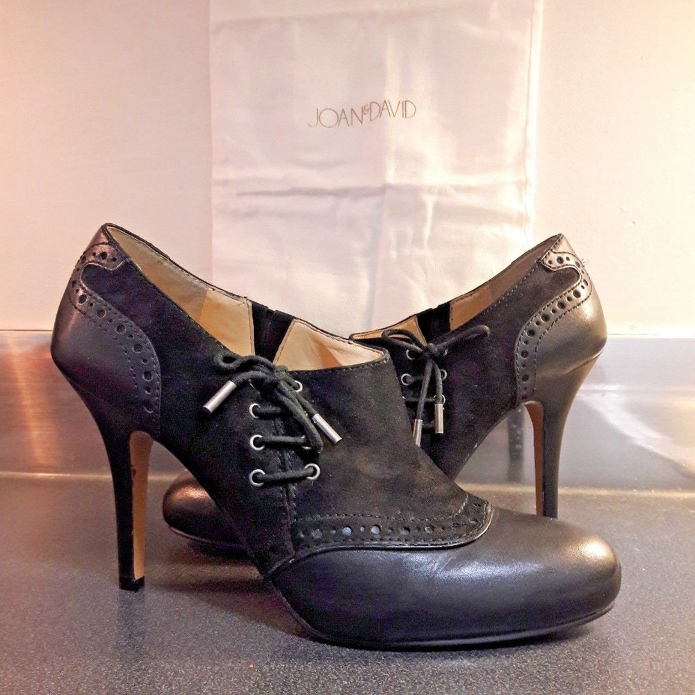 Circa Joan & David black suede booties